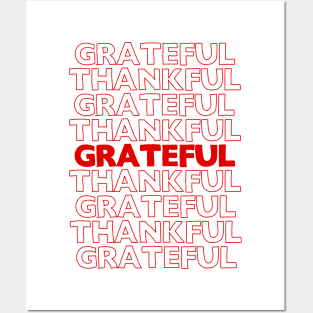 Thankful / Grateful - Typography Design Posters and Art